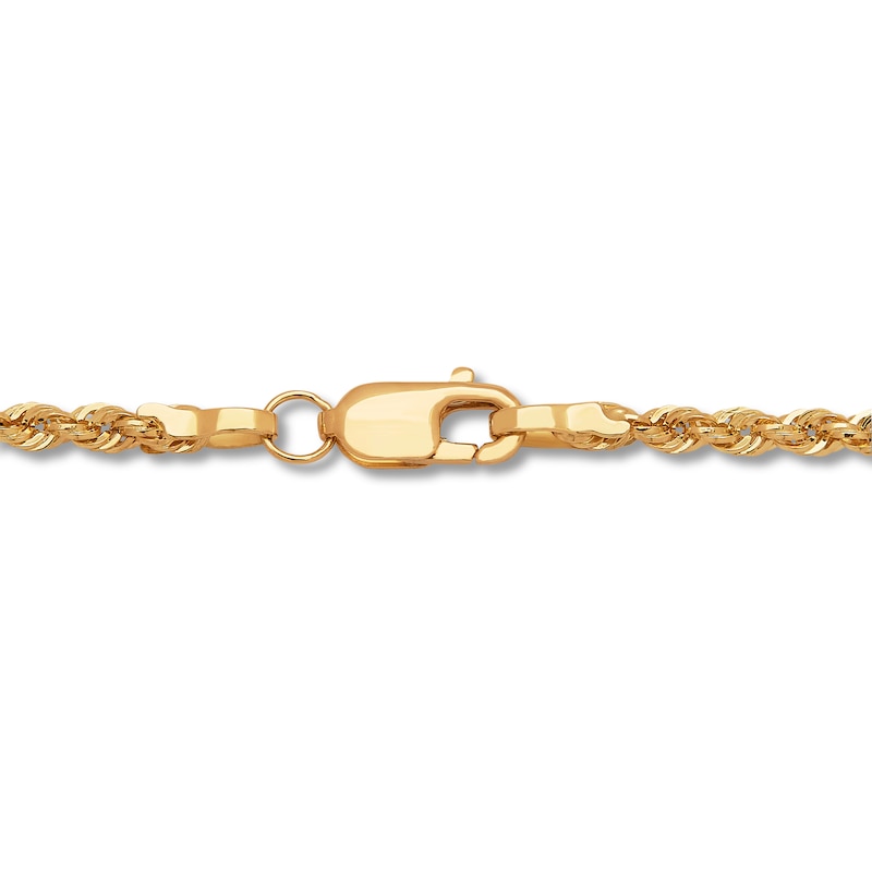 Main Image 2 of Semi-Solid Glitter Rope Chain Necklace 14K Yellow Gold 20&quot;