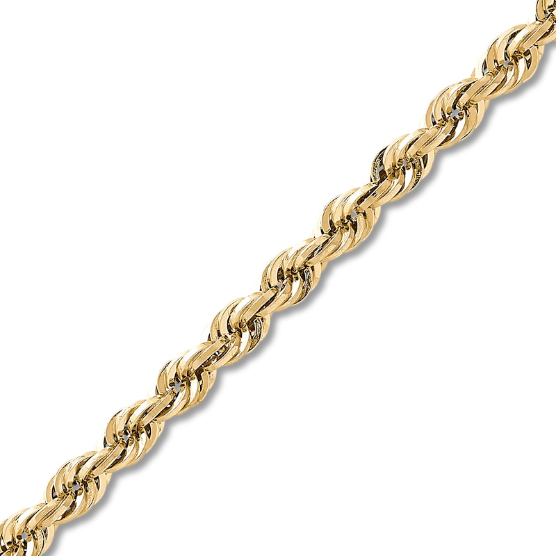 Semi-Solid Glitter Rope Chain Necklace 14K Yellow Gold 20"