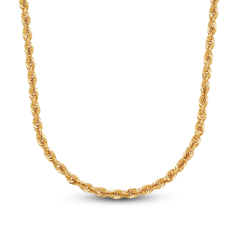 Main Image 1 of Semi-Solid Glitter Rope Chain Necklace 14K Yellow Gold 22&quot;