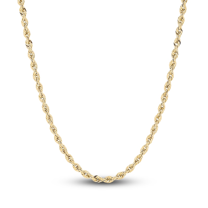 Main Image 1 of Semi-Solid Glitter Rope Chain Necklace 14K Yellow Gold 22&quot;