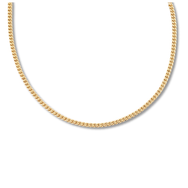 Main Image 1 of Hollow Curb Chain Necklace 10K Yellow Gold 16&quot;