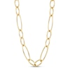 Thumbnail Image 1 of Oval Hollow Link Fashion Necklace 10K Yellow Gold 16&quot;