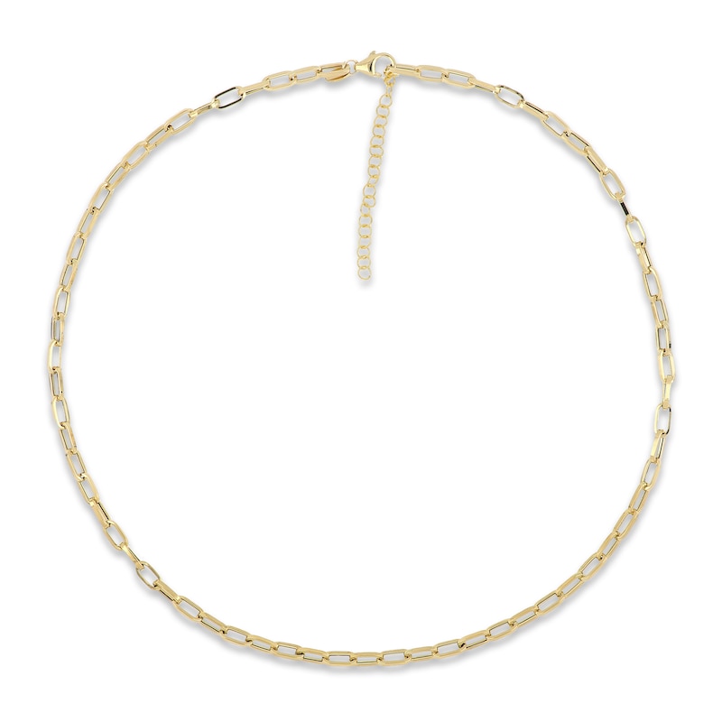 Main Image 1 of Oval Hollow Paperclip Necklace 10K Yellow Gold 18&quot;