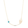 Thumbnail Image 1 of Hamsa & Evil Eye Necklace 10K Yellow Gold 18&quot;