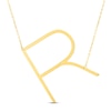 Thumbnail Image 1 of Large Sideways R Necklace 14K Yellow Gold 18&quot;