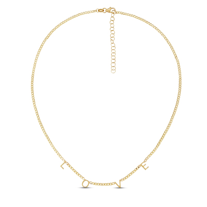 Main Image 2 of Love Station Curb Necklace 10K Yellow Gold 16&quot;