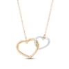 Thumbnail Image 1 of Hollow Double Heart Necklace 10K Two-Tone Gold 18&quot;