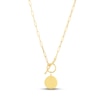 Thumbnail Image 0 of Disc Paperclip Toggle Necklace 14K Yellow Gold 18"