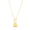 Thumbnail Image 1 of Disc Paperclip Toggle Necklace 14K Yellow Gold 18&quot;