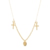 Thumbnail Image 1 of Diamond-cut Beaded Cross Necklace 14K Yellow Gold 17&quot;