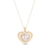 Thumbnail Image 1 of Quinceañera Heart Necklace 14K Two-Tone Gold 18&quot;