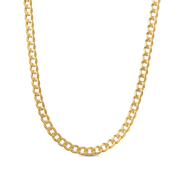 Solid Curb Chain Necklace 10K Yellow Gold 20"