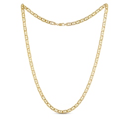 Solid Mariner Chain Necklace 10K Yellow Gold 24&quot;