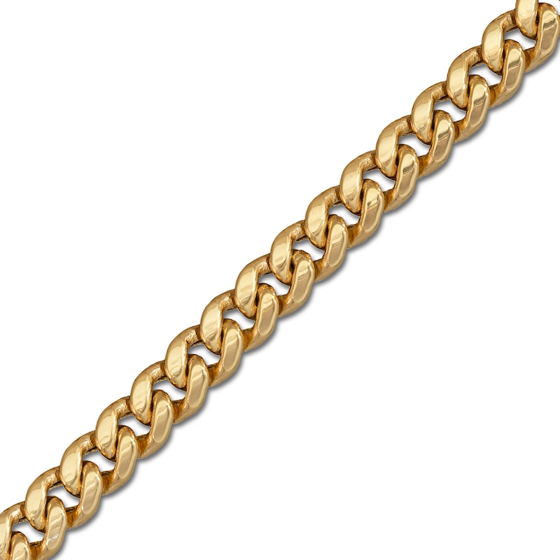 Solid Cuban Curb Chain Necklace 14K Yellow Gold 22"