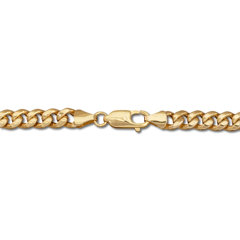 Solid Cuban Curb Chain Necklace 14K Yellow Gold 22"