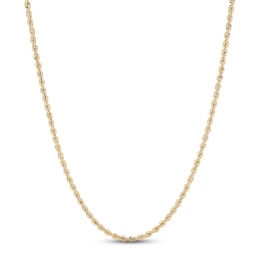 Rope Chain Necklace Semi-Solid 14K Yellow Gold 18