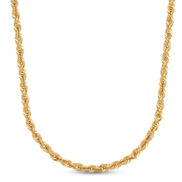 Semi-Solid Rope Chain Necklace 14K Yellow Gold 20&quot;