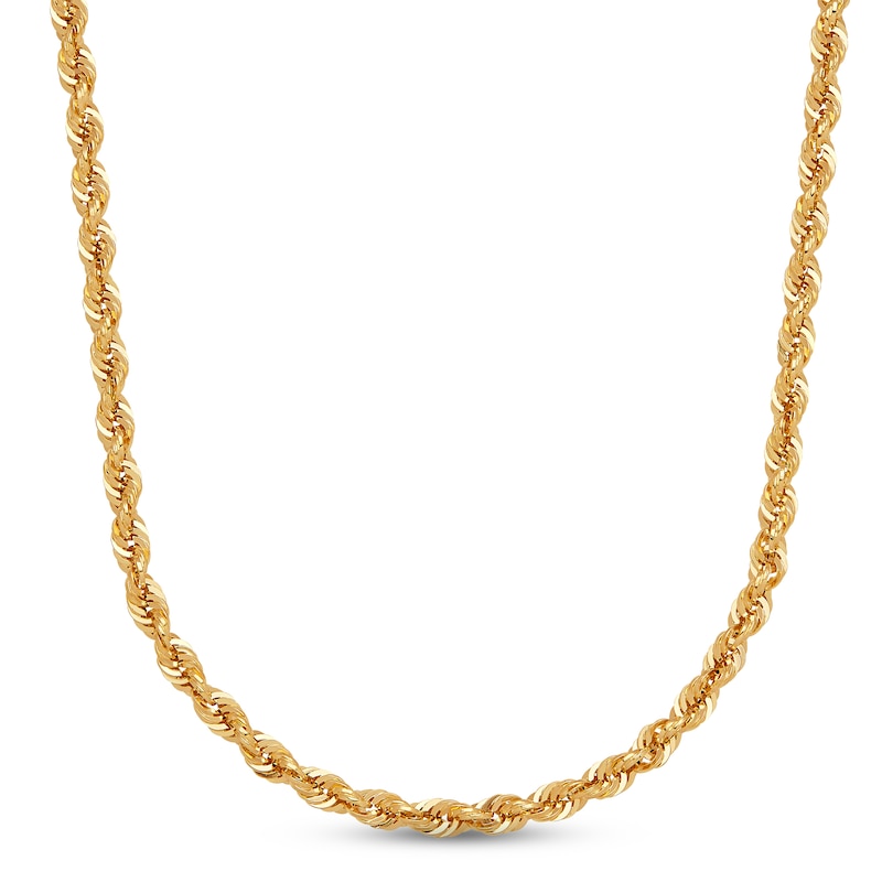 Main Image 1 of Semi-Solid Rope Chain Necklace 14K Yellow Gold 20&quot;