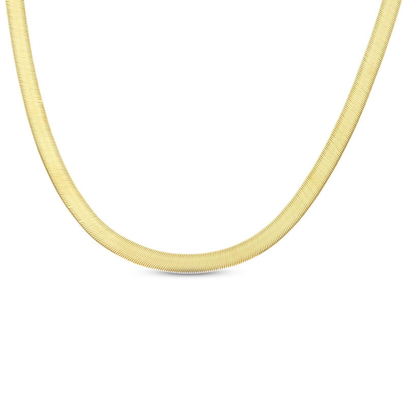 Main Image 1 of Solid Herringbone Necklace 14K Yellow Gold 20&quot;