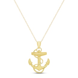 Anchor Necklace 10K Yellow Gold 18&quot;