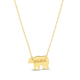 &quot;Mama&quot; Bear Necklace 14K Yellow Gold 18&quot;