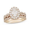 Thumbnail Image 1 of Neil Lane Artistry Oval-Cut Lab-Grown Diamond Halo Bridal Set 1-7/8 ct tw 14K Yellow Gold