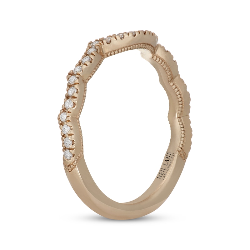 Main Image 2 of Neil Lane Artistry Lab-Created Diamond Contour Wedding Band 1/5 ct tw 14K Yellow Gold