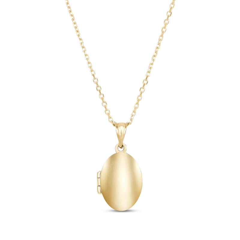 Main Image 1 of Polished Oval Locket Necklace 10K Yellow Gold 18&quot;