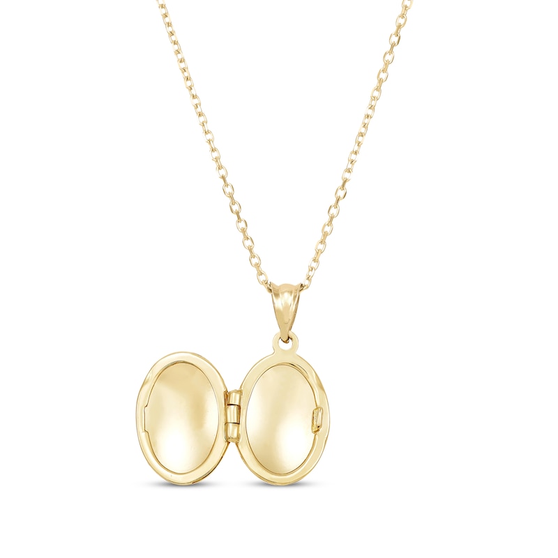 Main Image 3 of Polished Oval Locket Necklace 10K Yellow Gold 18&quot;