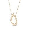 Thumbnail Image 2 of Diamond-Cut Open Teardrop Necklace 10K Yellow Gold 17&quot;