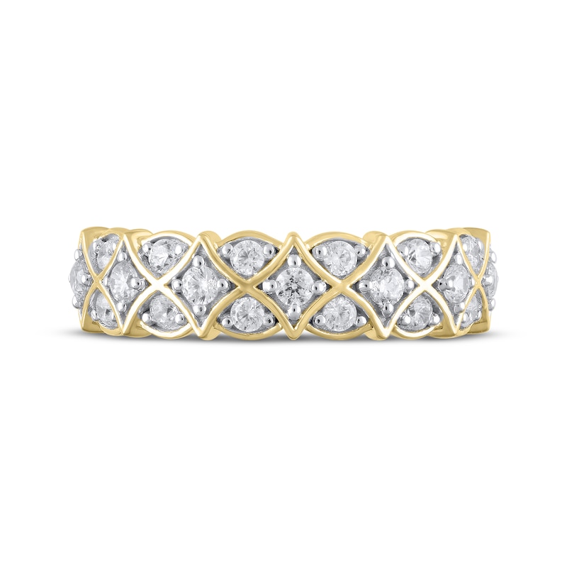 Main Image 3 of Diamond Crisscross Anniversary Ring 1/2 ct tw 14K Yellow Gold