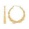 Thumbnail Image 3 of Polished Bamboo Hoop Earrings 10K Yellow Gold 34mm