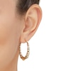 Thumbnail Image 4 of Polished Bamboo Hoop Earrings 10K Yellow Gold 34mm