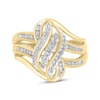 Thumbnail Image 1 of Diamond Swirl Multi-Row Bypass Ring 1/2 ct tw 10K Yellow Gold