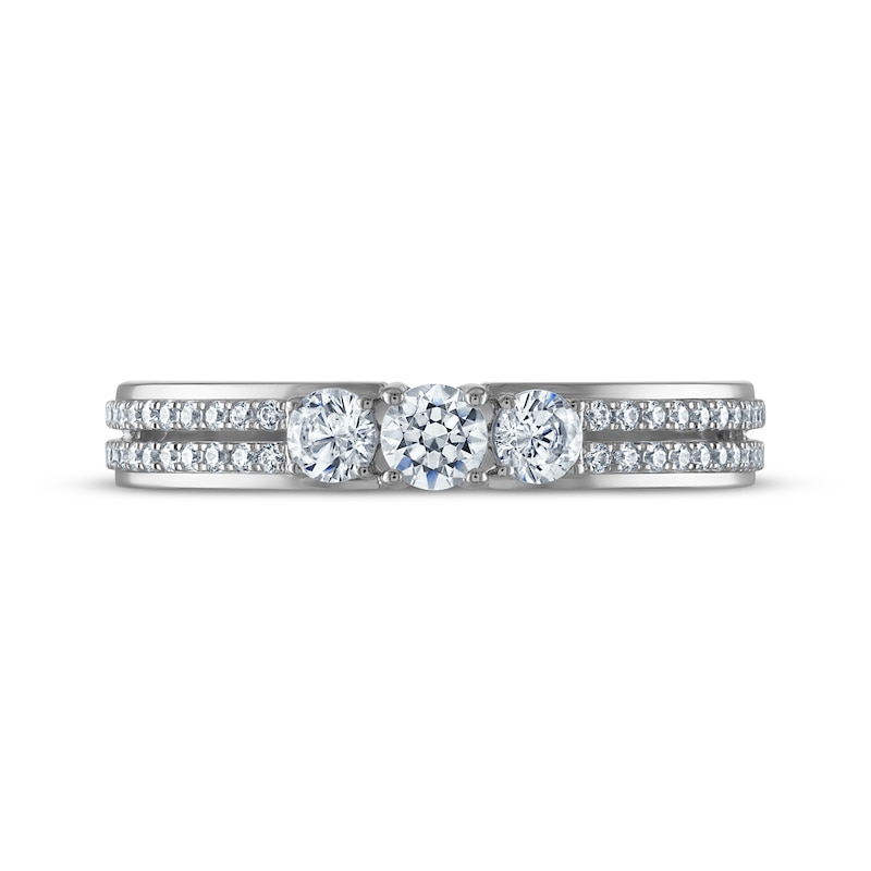 Main Image 3 of Diamond Three-Stone Anniversary Ring 1/2 ct tw 14K White Gold