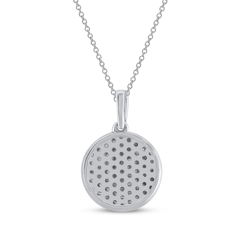 Main Image 2 of Diamond Disc Necklace 1/3 ct tw 10K White Gold 18&quot;