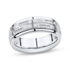 Thumbnail Image 1 of Men's Diamond Brushed Wedding Band 1/3 ct tw 10K White Gold