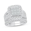 Thumbnail Image 1 of Princess-Cut Multi-Diamond Center Bridal Set 3 ct tw 10K White Gold