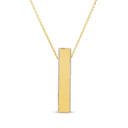 Vertical Bar Necklace 10K Yellow Gold 18&quot;