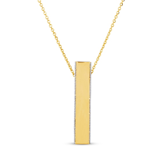 Vertical Bar Necklace 10K Yellow Gold 18"