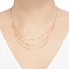 Thumbnail Image 3 of Layered Diamond-Cut Bead & Bar Chain Necklace 10K Yellow Gold 17&quot;