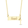 Thumbnail Image 2 of &quot;Blessed&quot; Bar & Cross Dangle Necklace 14K Yellow Gold 16&quot;