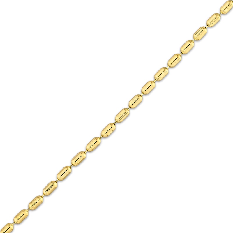 Main Image 2 of Solid Ellipse Bead Chain Necklace 14K Yellow Gold 18&quot;