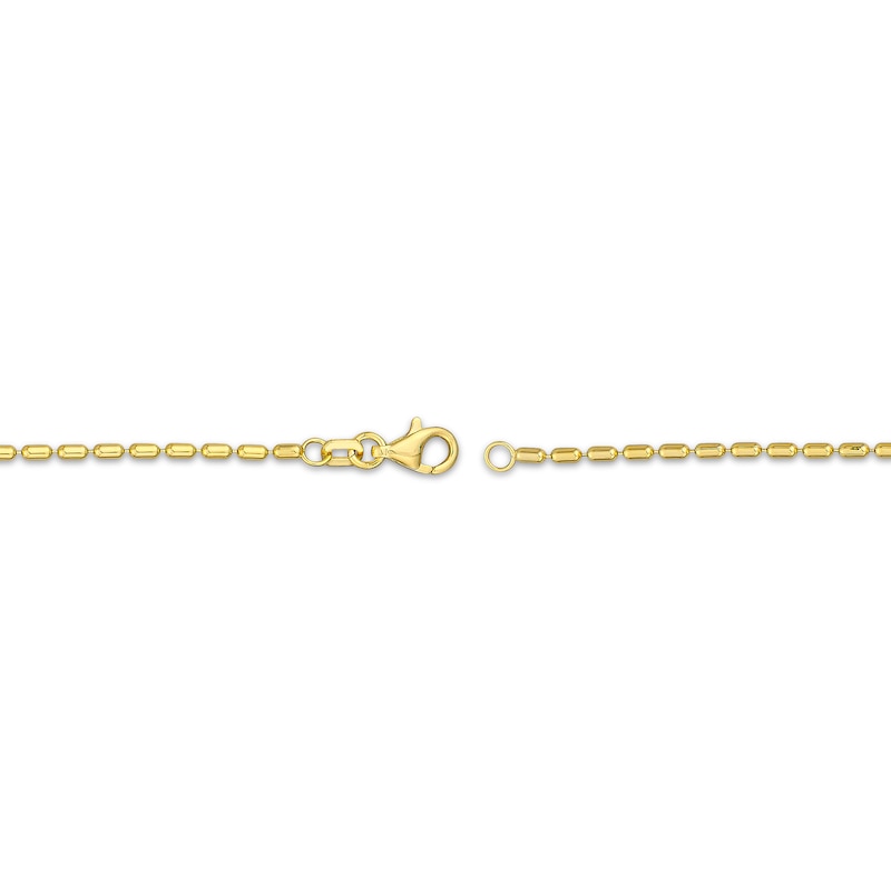 Main Image 3 of Solid Ellipse Bead Chain Necklace 14K Yellow Gold 18&quot;