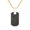 Thumbnail Image 0 of Black Diamond Dog Tag Pendant Necklace 1 ct tw 10K Yellow Gold 22"