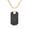 Thumbnail Image 1 of Black Diamond Dog Tag Pendant Necklace 1 ct tw 10K Yellow Gold 22&quot;