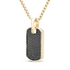 Thumbnail Image 1 of Black Diamond Dog Tag Pendant Necklace 1 ct tw 10K Yellow Gold 22"