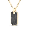 Thumbnail Image 2 of Black Diamond Dog Tag Pendant Necklace 1 ct tw 10K Yellow Gold 22&quot;