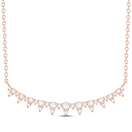 Diamond Curved Necklace 1/2 ct tw 14K Rose Gold 18&quot;