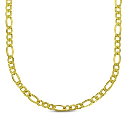Semi-Solid Figaro Chain Necklace 3.2mm 18K Yellow Gold 20&quot;